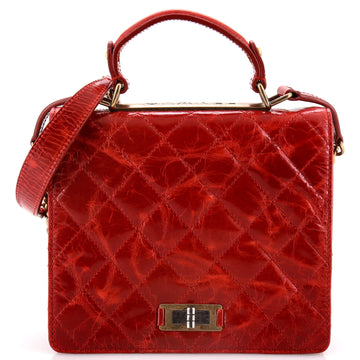 Chanel Rita Top Handle Flap Bag Quilted Aged Calfskin Large