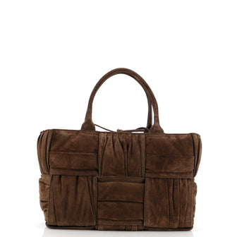 Bottega Veneta Arco Tote Maxi Intrecciato Plisse Suede Small