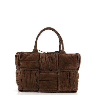 Bottega Veneta Arco Tote Maxi Intrecciato Plisse Suede Small