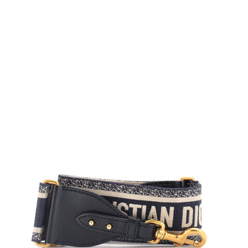 Christian Dior Logo Shoulder Strap Embroidered Canvas