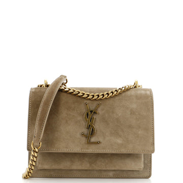 Saint Laurent Sunset Crossbody Bag Suede Small