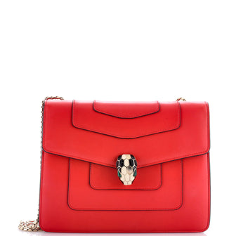 Bvlgari Serpenti Forever Square Shoulder Bag Leather Medium