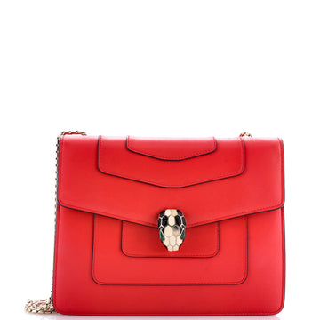 Bvlgari Serpenti Forever Square Shoulder Bag Leather Medium