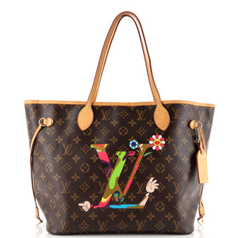 Louis Vuitton Neverfull Tote Limited Edition Monogram Murakami MOCA Hands MM