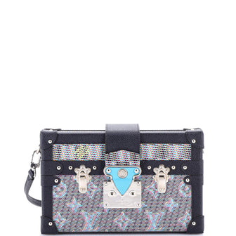 Louis Vuitton Petite Malle Handbag Damier Monogram LV Pop Canvas