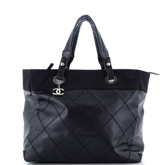 Chanel Biarritz Tote Quilted Coated Canvas Large