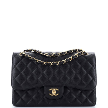 Chanel Classic Double Flap Bag Quilted Caviar Jumbo