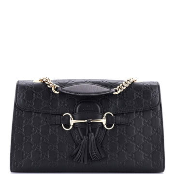 Gucci Emily Chain Flap Bag Guccissima Leather Medium