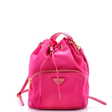 Prada Drawstring Bucket Bag Tessuto Small