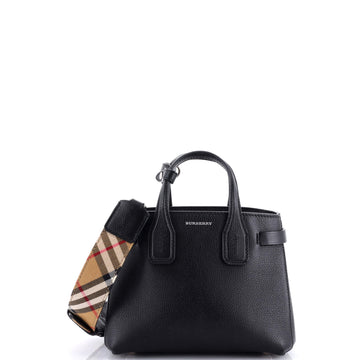 Burberry Banner NM Tote Leather with Vintage Check Canvas Baby
