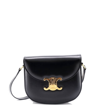 Celine Triomphe Besace Clea Flap Bag Leather