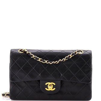 Chanel Vintage Classic Double Flap Bag Quilted Lambskin Small
