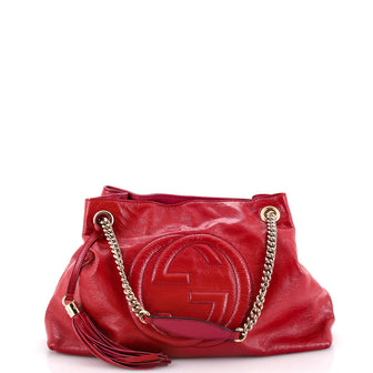 Gucci Soho Chain Strap Shoulder Bag Patent Medium