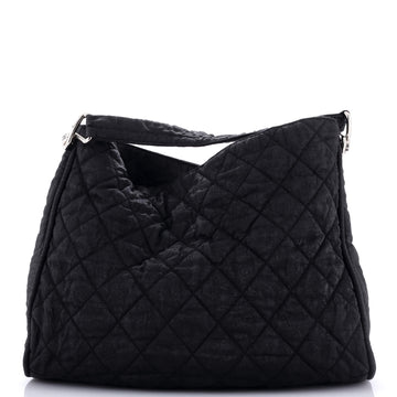 Chanel Marais Hobo Quilted Coated Canvas