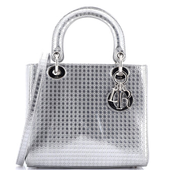 Christian Dior Lady Dior Bag Micro Cannage Metallic Calfskin Medium