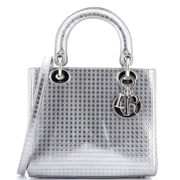 Christian Dior Lady Dior Bag Micro Cannage Metallic Calfskin Medium
