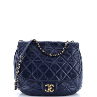 Chanel Dubai Messenger Bag Quilted Aged Calfskin Medium