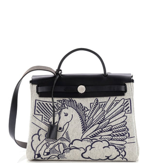 Hermes Herbag Zip Pegase Pop Toile and Leather 31