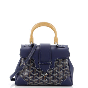 Goyard Saigon Top Handle Bag Coated Canvas with Leather Mini