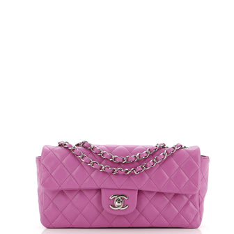 Chanel Classic Single Flap Bag Quilted Lambskin East West