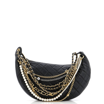 Chanel All About Chains Hobo Quilted Lambskin
