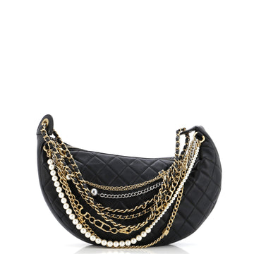 Chanel All About Chains Hobo Quilted Lambskin