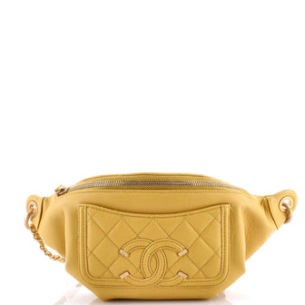 Chanel Filigree Waist Bag Quilted Caviar