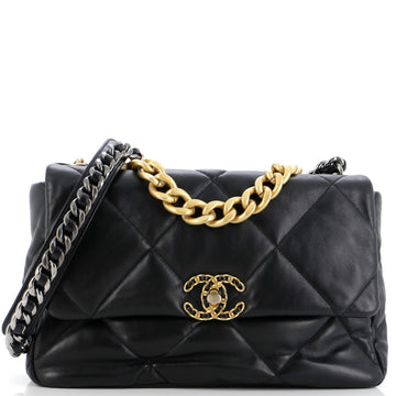 Chanel 19 Flap Bag Quilted Leather Large
