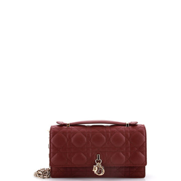 Christian Dior My Dior Top Handle Flap Bag Cannage Quilt Lambskin Mini