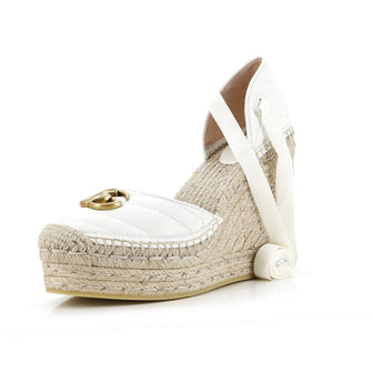 Gucci Women's GG Marmont Wedge Espadrilles Matelasse Leather