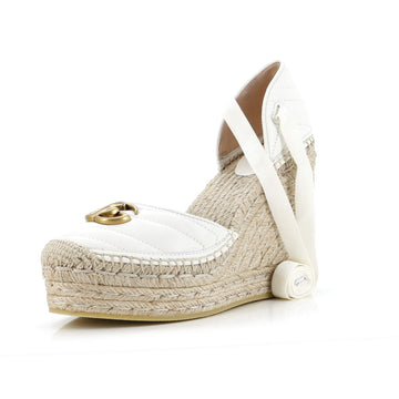 Gucci Women's GG Marmont Wedge Espadrilles Matelasse Leather