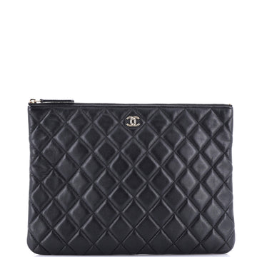 Chanel O Case Clutch Quilted Lambskin Medium