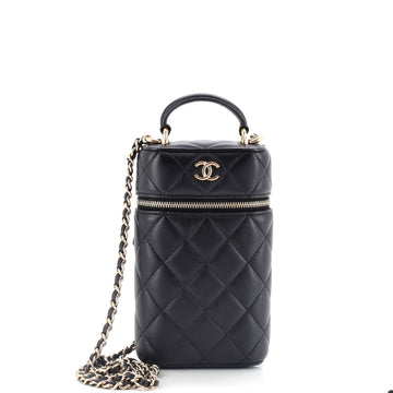 Chanel Classic Vanity Top Handle Phone Holder with Chain Quilted Lambskin
