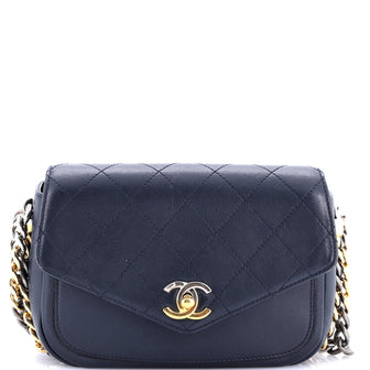 Chanel Two Tone Envelope Flap Bag Quilted Calfskin Medium