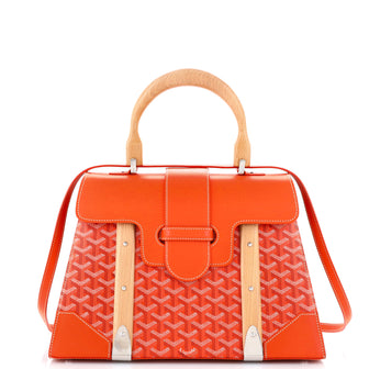 Goyard Saigon Top Handle Bag Coated Canvas with Leather MM