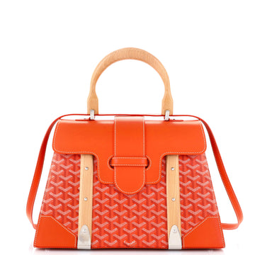 Goyard Saigon Top Handle Bag Coated Canvas with Leather MM