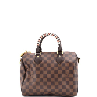Louis Vuitton Speedy Bandouliere Bag Damier with Braided Detail 25