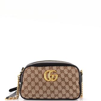 Gucci GG Marmont Shoulder Bag Diagonal Quilted GG Canvas Small