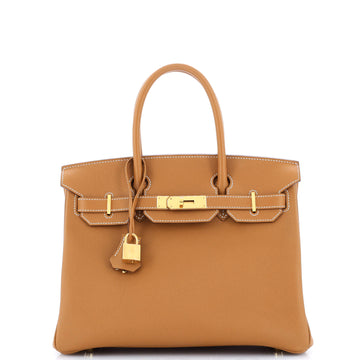 Hermes Birkin Handbag Brown Epsom with Gold Hardware 30