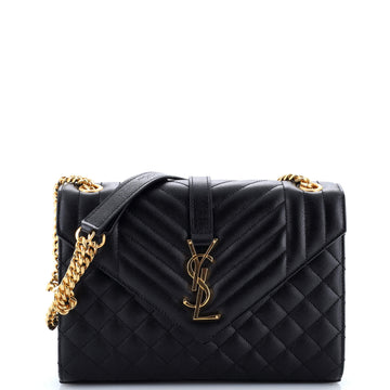 Saint Laurent Classic Monogram Envelope Satchel Mixed Matelasse Leather Medium