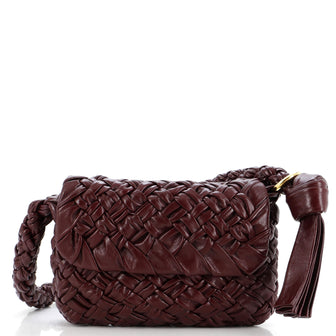 Bottega Veneta Kalimero Citta Shoulder Bag Intrecciato Plisse Leather
