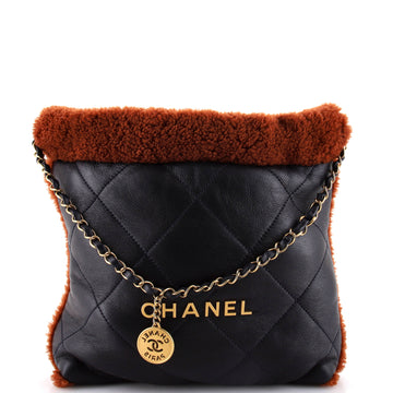 Chanel 22 Chain Hobo Quilted Lambskin with Shearling Small