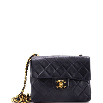 Chanel Vintage Square Classic Single Flap Bag Quilted Lambskin Mini