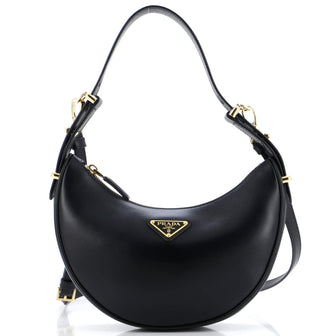Prada Arque Half Moon Hobo Leather Small