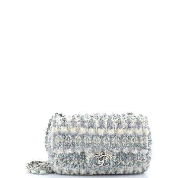 Chanel Classic Single Flap Bag Quilted Tweed and Ribbon Mini