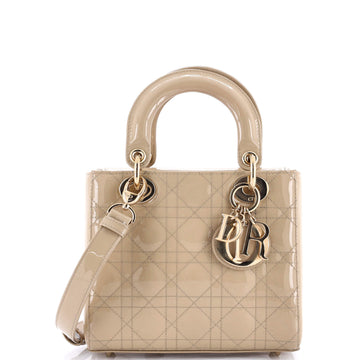 Christian Dior Lady Dior Bag Cannage Quilt Patent Small