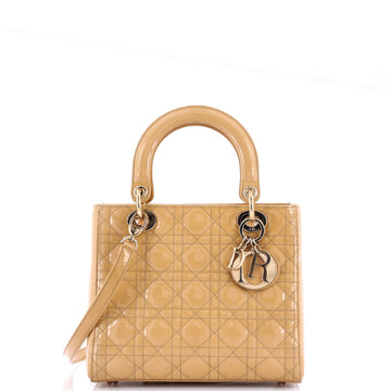 Christian Dior Lady Dior Bag Cannage Quilt Patent Medium
