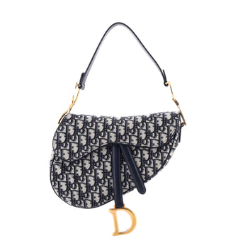 Christian Dior Saddle Handbag Oblique Canvas Medium