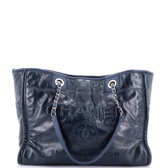 Chanel Deauville Tote Glazed Calfskin Small