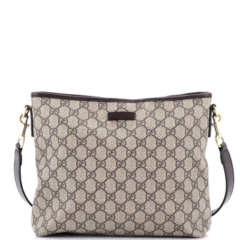 Gucci Zip Top Messenger Bag GG Coated Canvas Medium